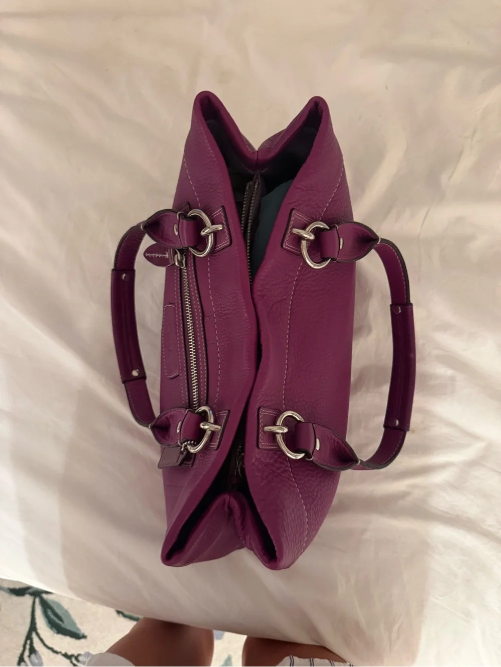 Coach Purple Pebbled Leather Shoulder Bag